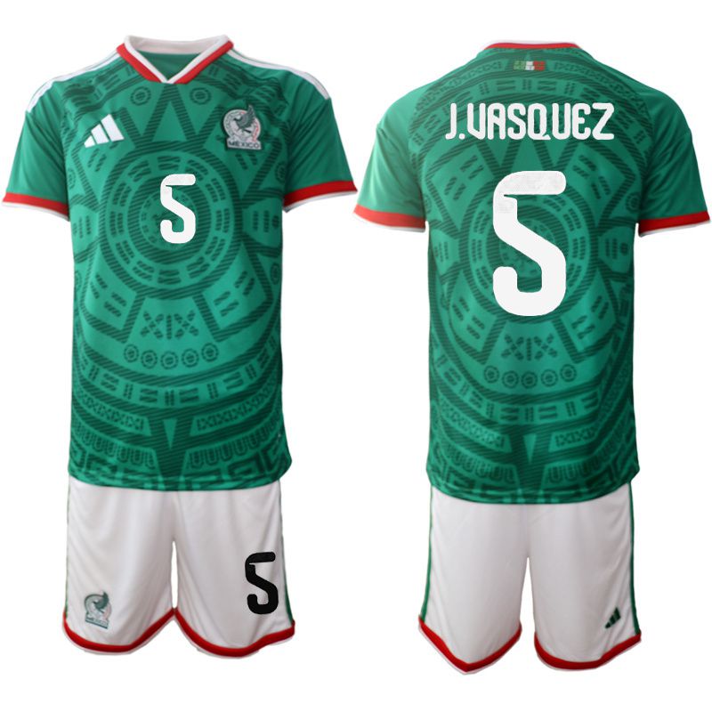 Men 2026 World Cup National Team Mexico home green #5 Soccer Jersey